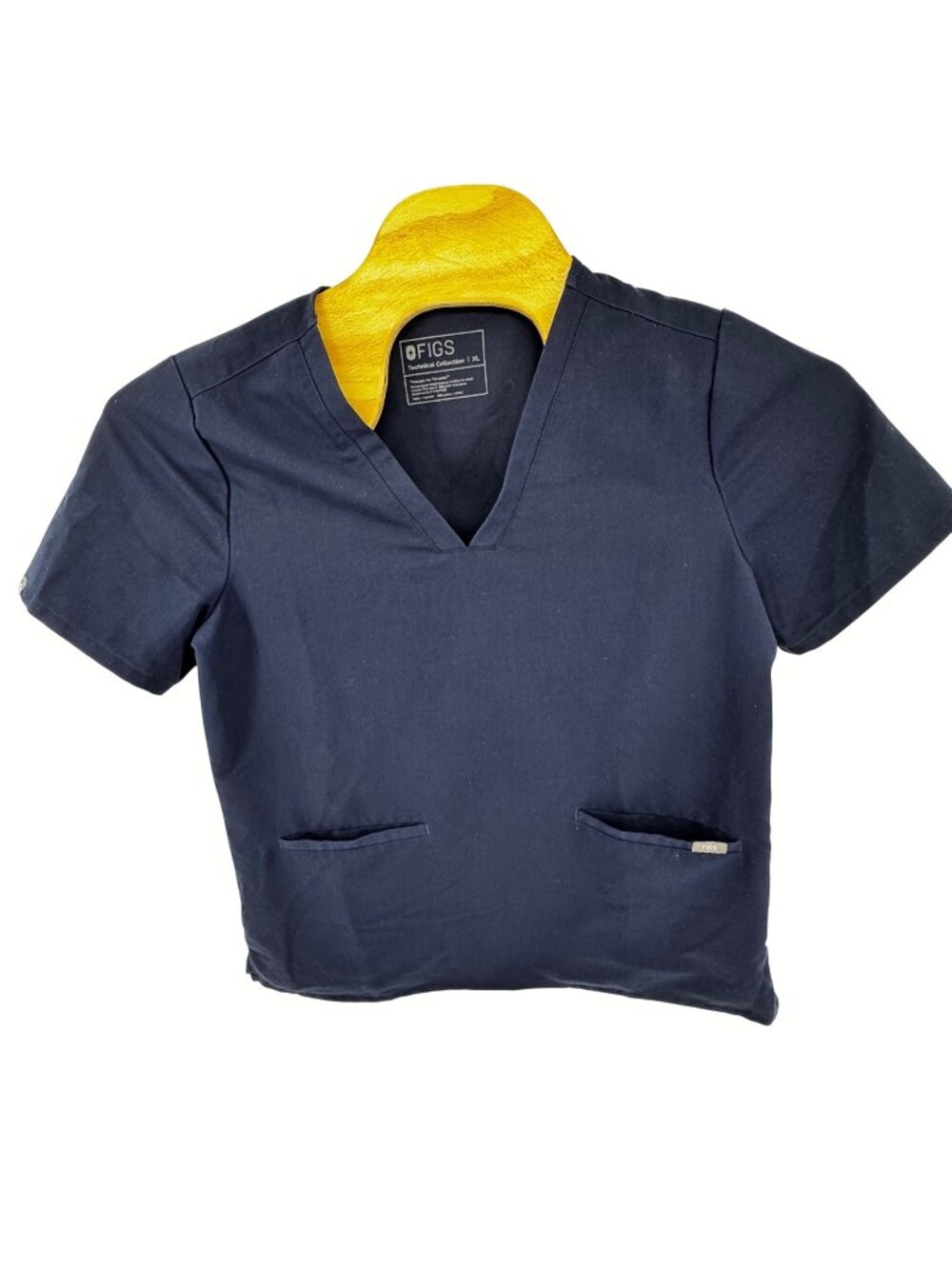FIGS Womens Navy Technical Collection Casma Scrub Top XL FW1100 Stretch V-Neck